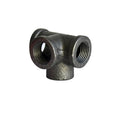 Galvanised steel four-way corner pipe fitting for DN15, DN20, DN25 pipes