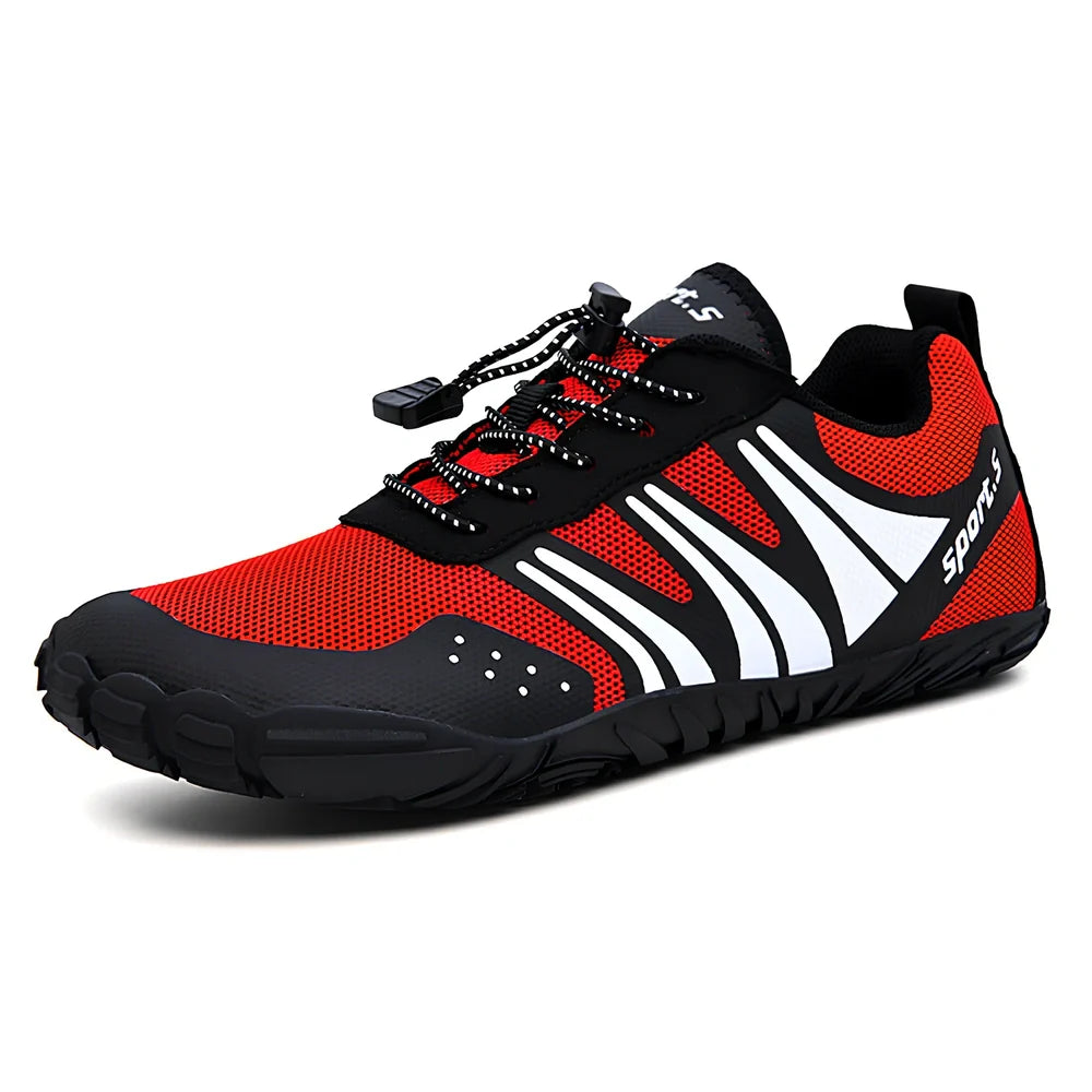 Breathable mesh outdoor wading shoes in black with rubber sole for beach and hiking, sizes 35-46