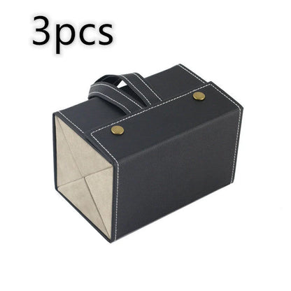 Foldable PU leather sunglasses and eyeglasses organizer case with five slots