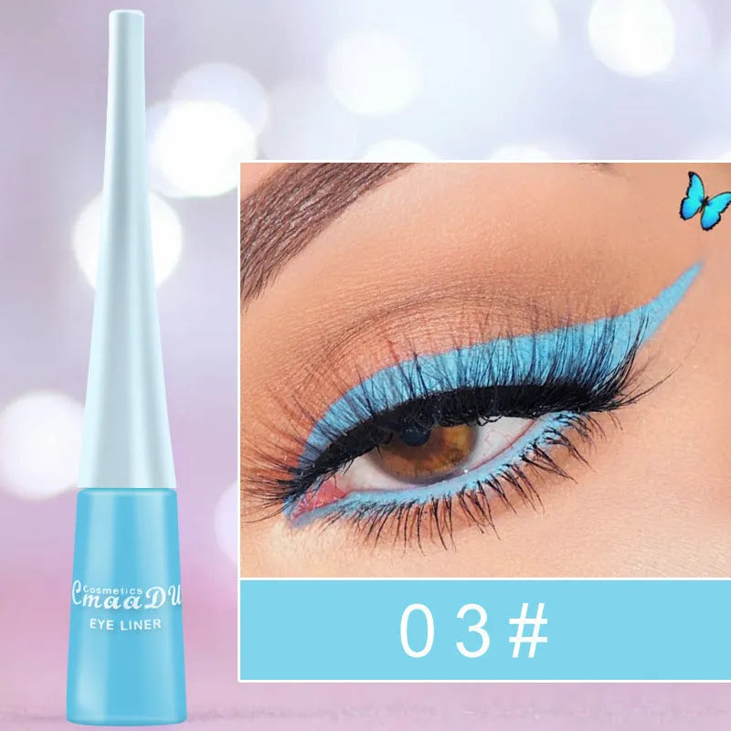 17 colour matte liquid eyeliner in portable tube with quick-drying waterproof formula