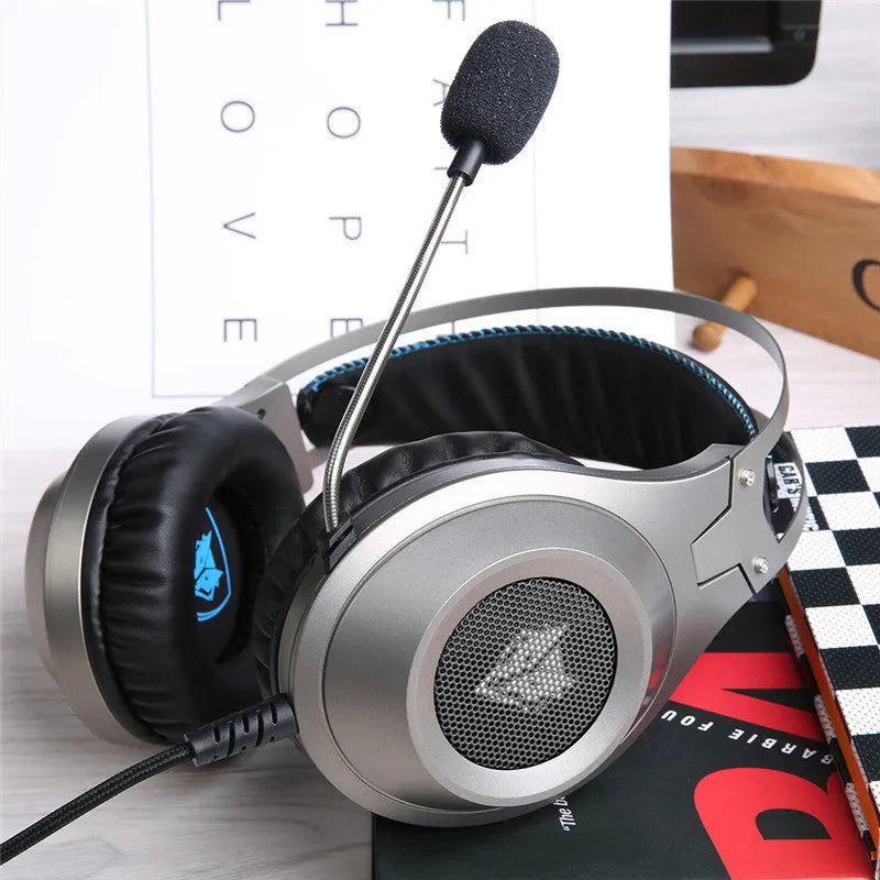Black wired USB computer headset with over-ear design and integrated microphone