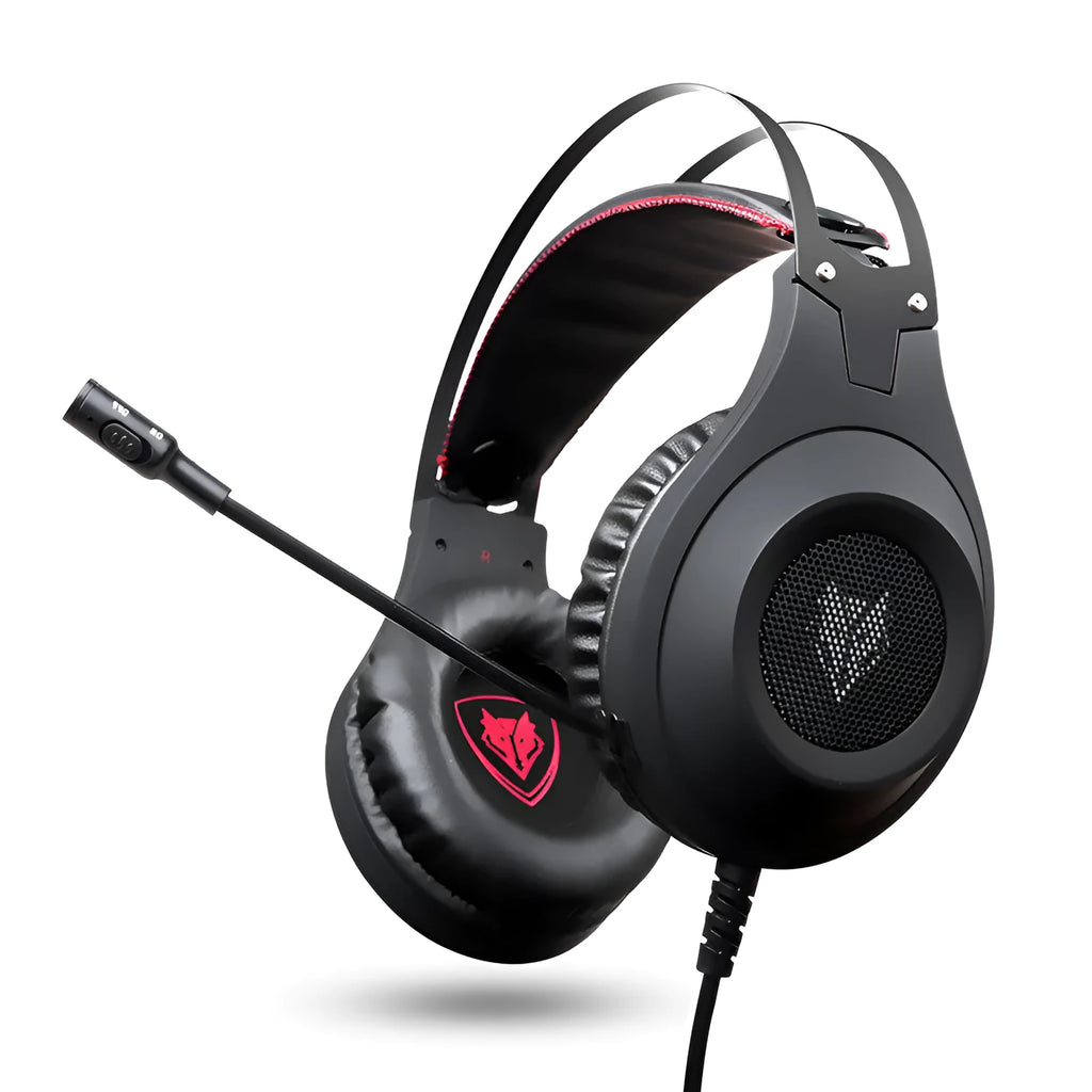 Black wired USB computer headset with over-ear design and integrated microphone