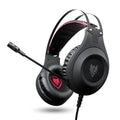 Black wired USB computer headset with over-ear design and integrated microphone