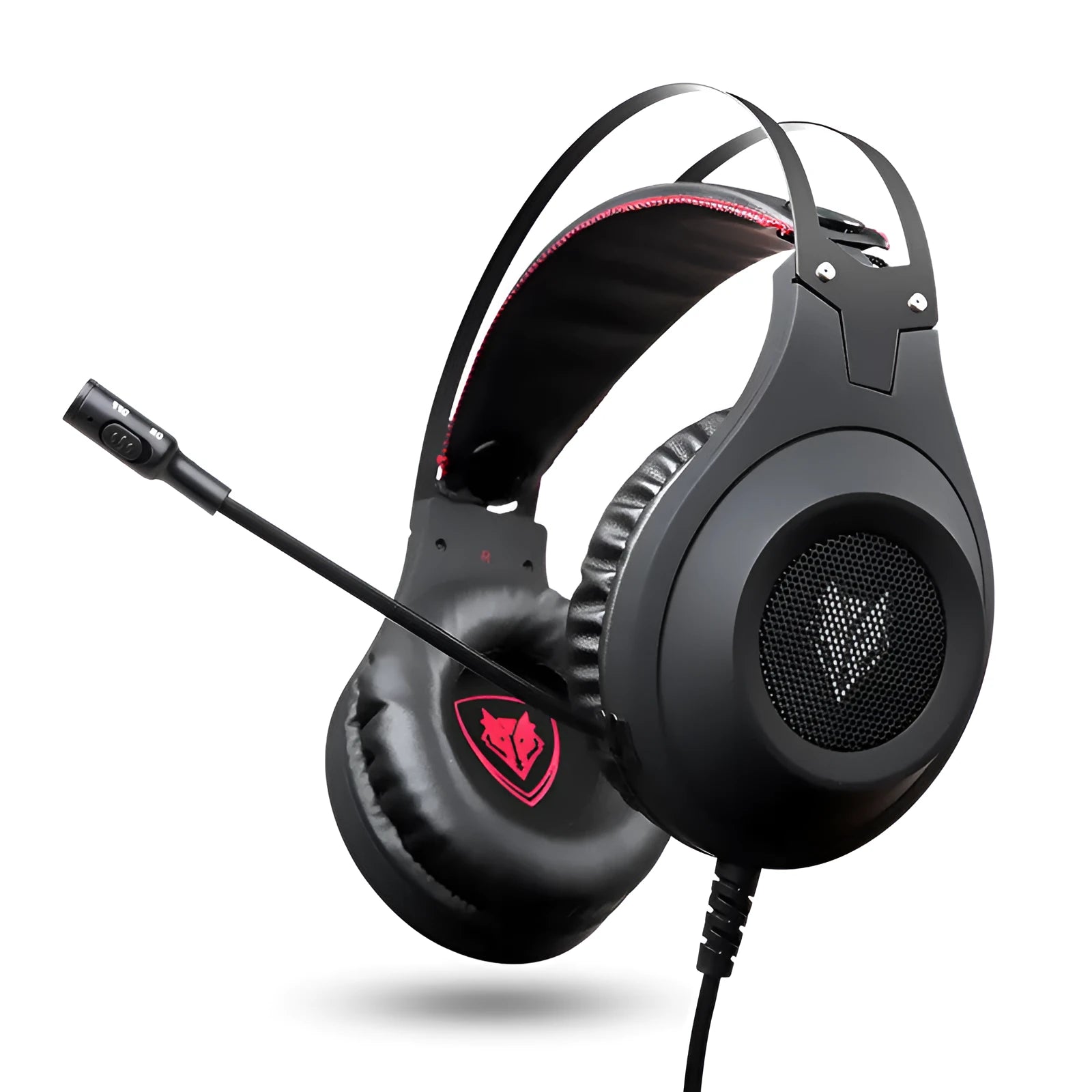 Black wired USB computer headset with over-ear design and integrated microphone