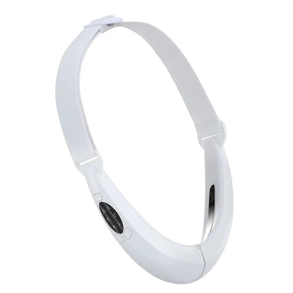 White ABS facial lifting device with light therapy functions and massage modes