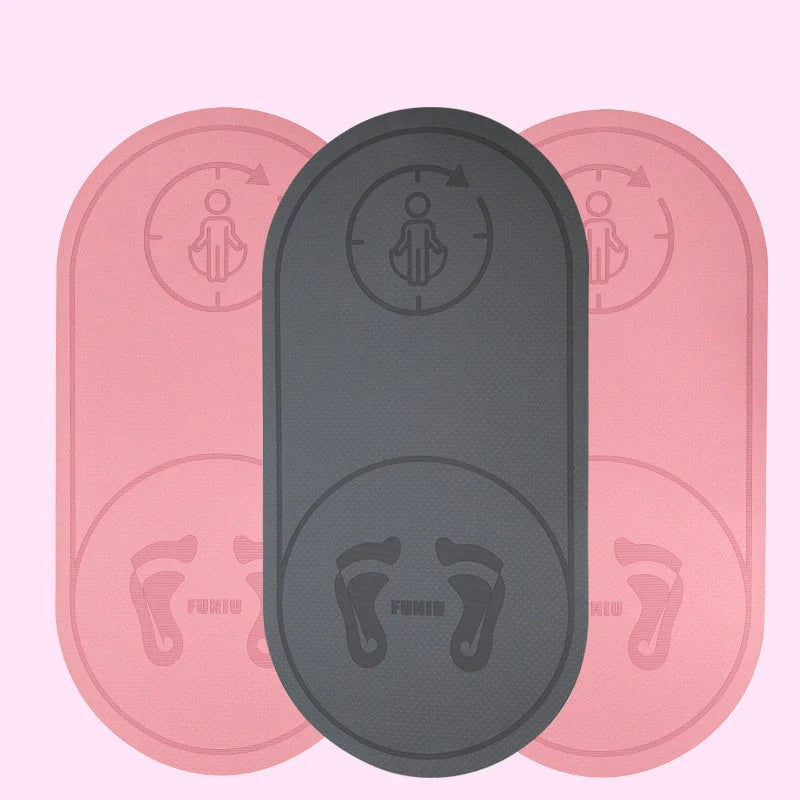 Double-sided TPE skipping mat in grey and pink, featuring anti-skid and shock-absorbing properties