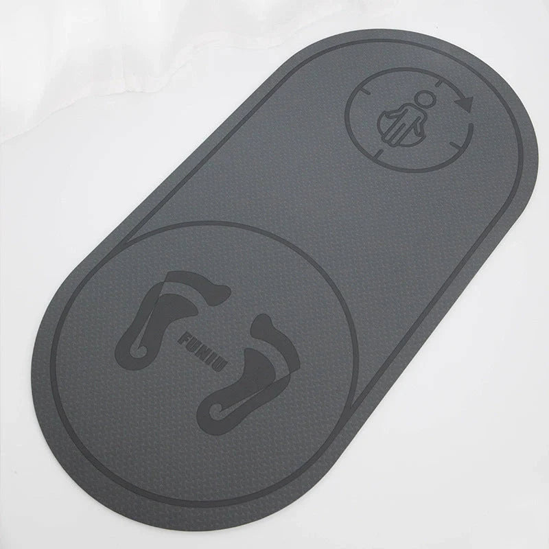 Double-sided TPE skipping mat in grey and pink, featuring anti-skid and shock-absorbing properties