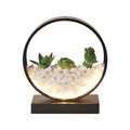 Black table lamp with metal lamp holder for bedside decor and plant lighting