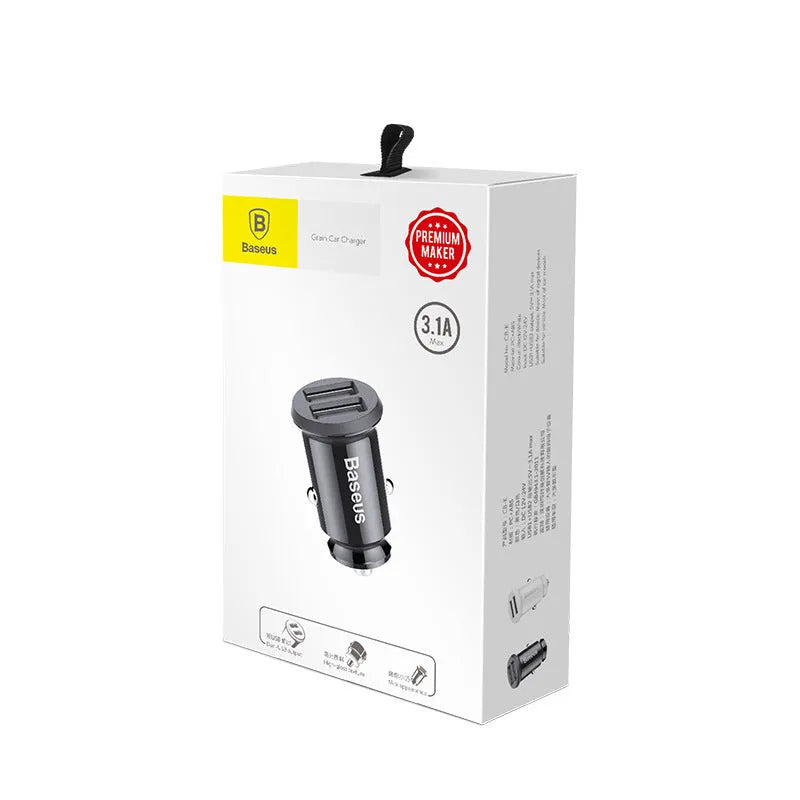 Millet mini USB car charger in black with indicator light for vehicle power sockets
