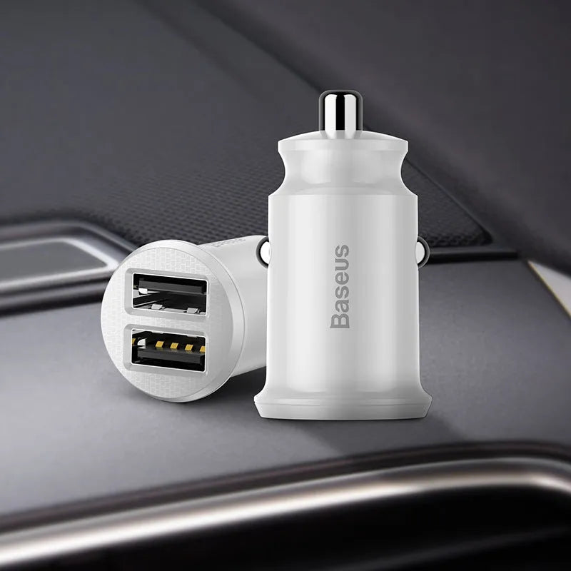 Millet mini USB car charger in black with indicator light for vehicle power sockets