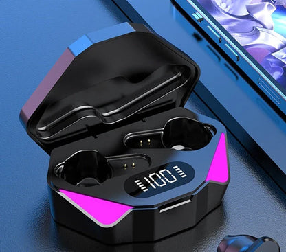 Wireless gaming headset with Bluetooth 5.0 connectivity, smart noise-cancelling, and touch controls for competitive mobile gaming