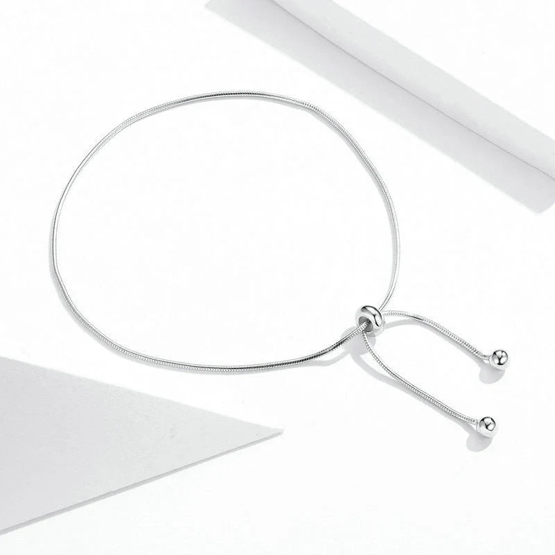 Adjustable 925 silver foot ornament with platinum plating and rhombus shape