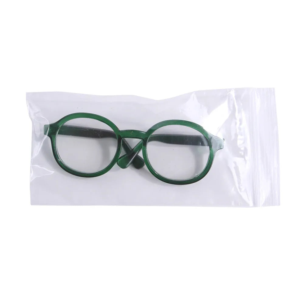 Plastic transparent cat glasses in seven colour options including black, pink, and leopard print