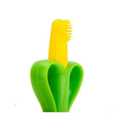 Food grade silicone banana teether toy for babies, safe and soothing for teething