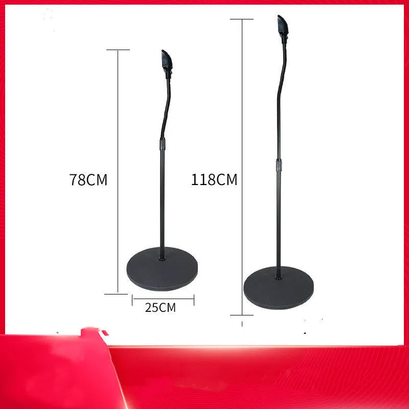 Black and white speaker stand bracket for mounting satellite bookshelf speakers.