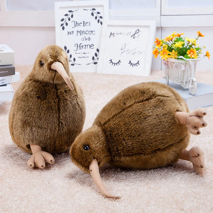 Simulation Kiwi Doll New Zealand National Bird Plush in brown
