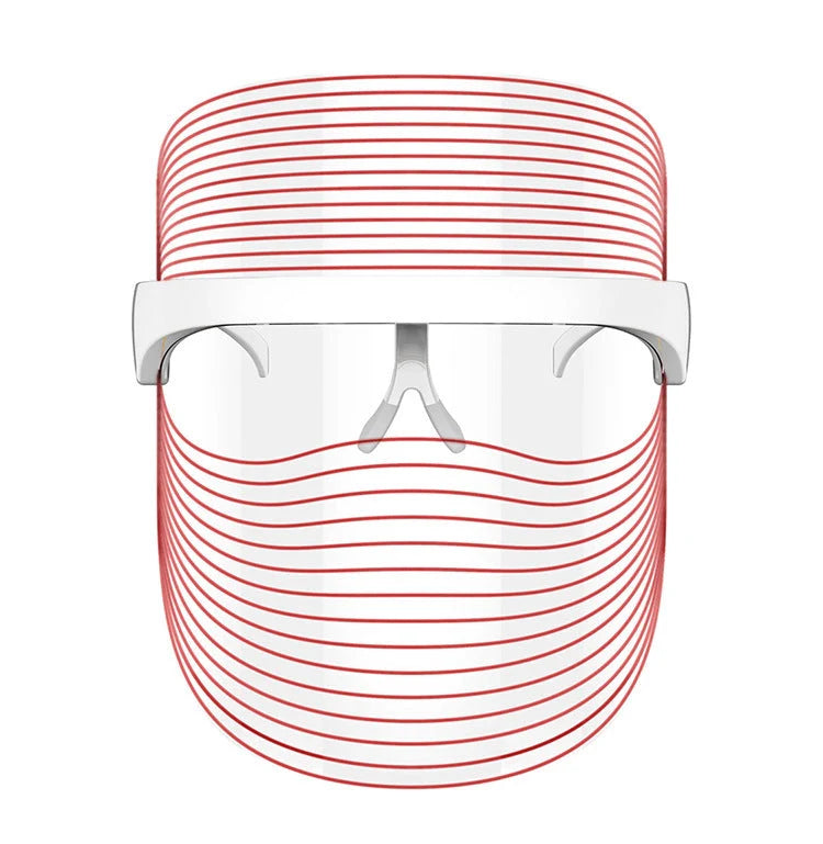 7 Colour LED Mask for skin rejuvenation with red, blue, and yellow light therapy options