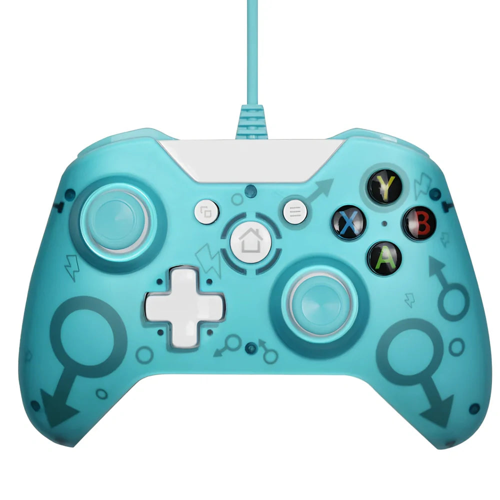 Black wired USB controller for Xbox One and PC with 2M cable and analog triggers, plug-and-play compatible