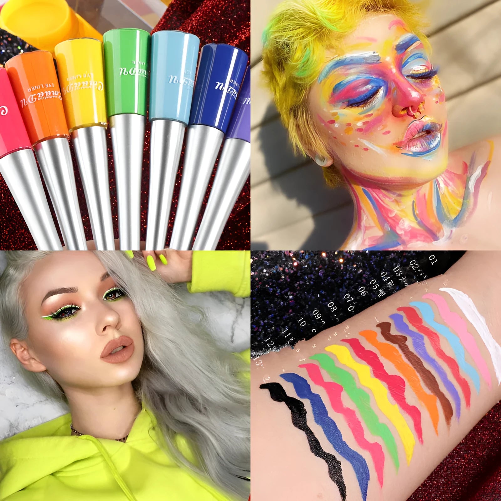 17 colour matte liquid eyeliner in portable tube with quick-drying waterproof formula