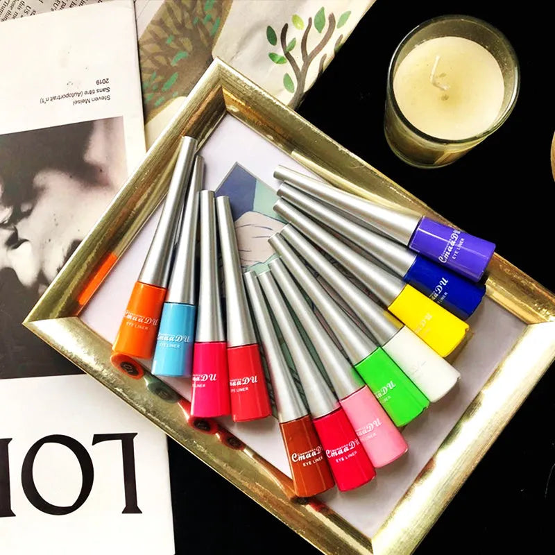 17 colour matte liquid eyeliner in portable tube with quick-drying waterproof formula