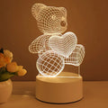 3D acrylic USB LED night light with warm white illumination and projection function in a love balloon style