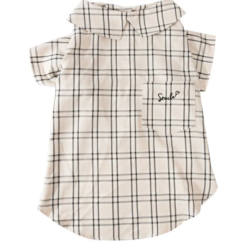 Dog shirt in brown and yellow leisure style, sizes 3XL to 8XL for medium to large breeds