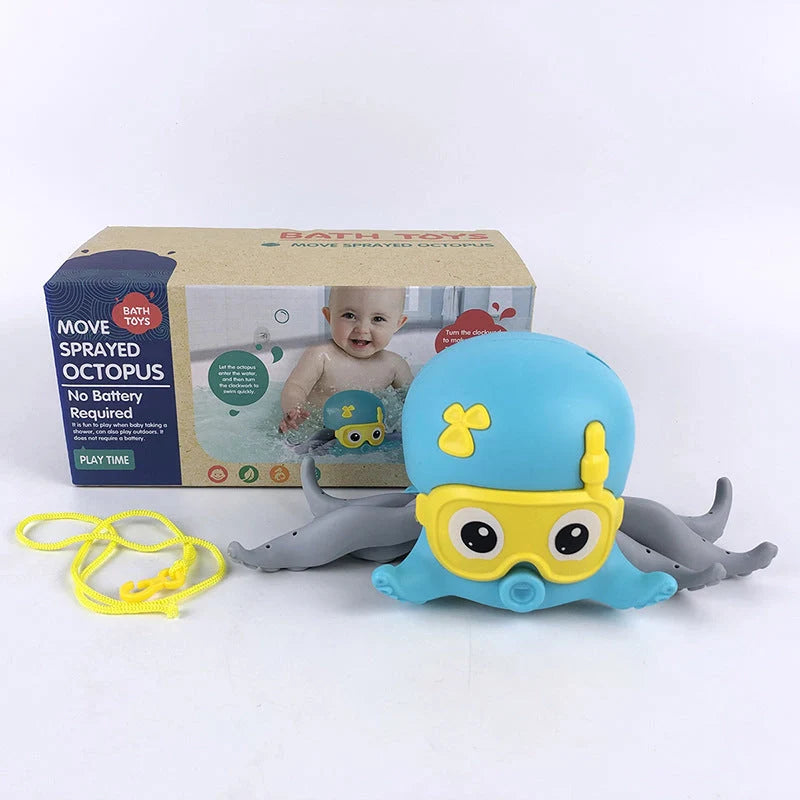 Floating octopus toy for children, safe ABS plastic, purple and blue options