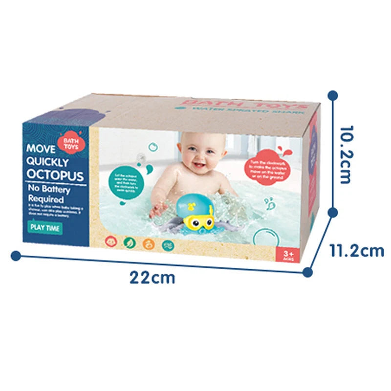 Floating octopus toy for children, safe ABS plastic, purple and blue options