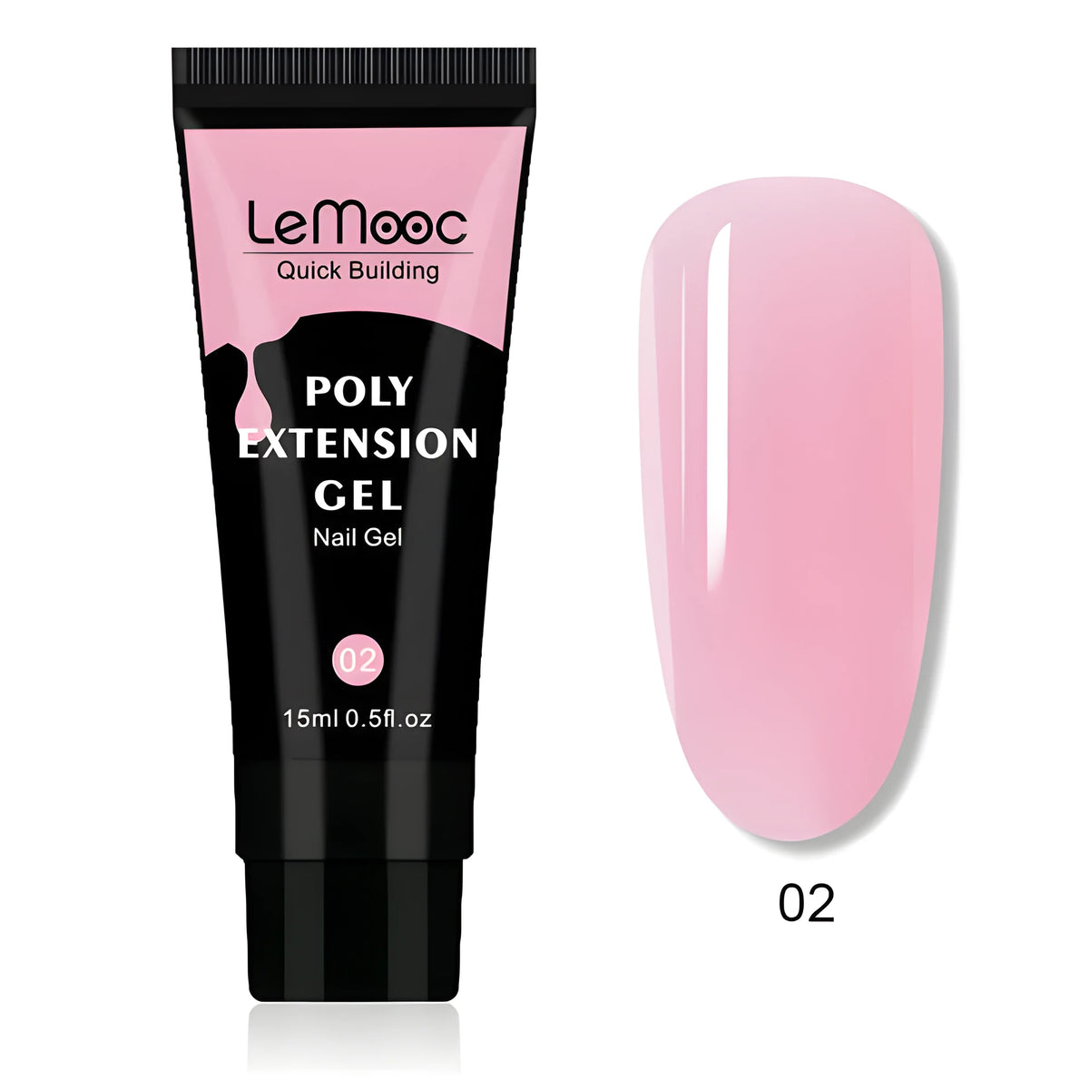 Quick Builder Poly UV Gel Polish 15ml bottle with colour options for nail extensions