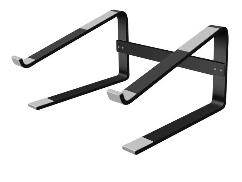 Aluminium alloy laptop stand bracket in silver colour, dimensions 260mm by 240mm by 150mm.
