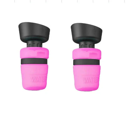 Foldable pet water bottle with integrated bowl for convenient on-the-go hydration