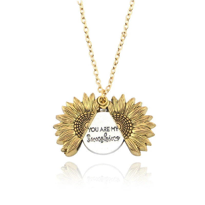 Radiant sunflower pendant necklace in various colors and quantities