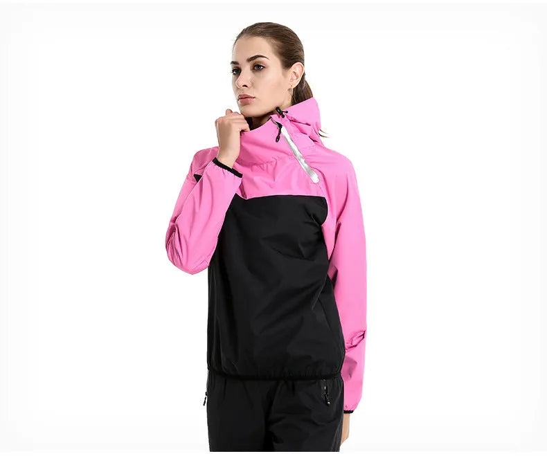New sports suit for women running clothes with tights and sweatshirt in polyester, black and green option