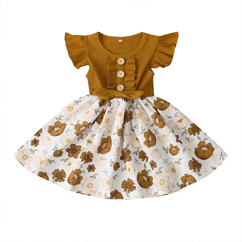 Sleevelless summer dress for toddler girls in multiple colours with Asian sizing