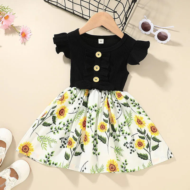 Sleevelless summer dress for toddler girls in multiple colours with Asian sizing