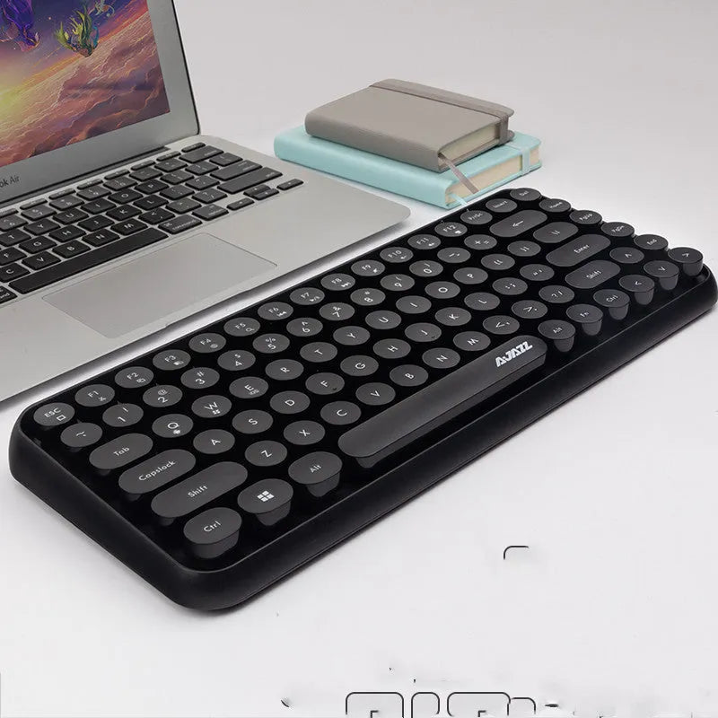 Macaron Wireless Bluetooth Keyboard 84 keys Cherry Blossom Powder colour compact layout non-mechanical multimedia keys