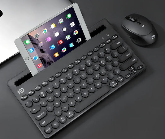 Pink wireless Bluetooth keyboard and mouse set with storage bag, 28cm keyboard and 60g ergonomic mouse