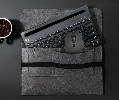 Pink wireless Bluetooth keyboard and mouse set with storage bag, 28cm keyboard and 60g ergonomic mouse