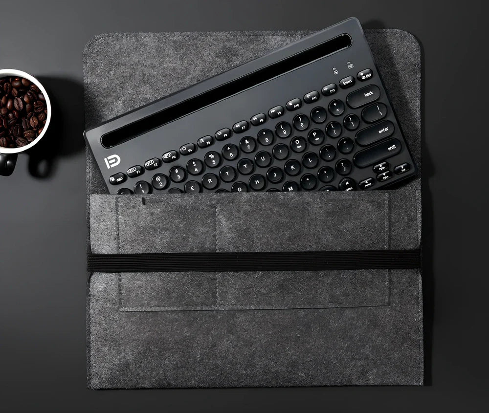 Pink wireless Bluetooth keyboard and mouse set with storage bag, 28cm keyboard and 60g ergonomic mouse