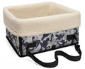 Pet car bag for small dogs and cats, waterproof foldable frame, beige colour, lamb wool lining