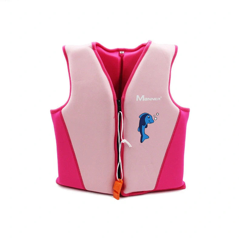 Children's buoyancy suit with neoprene material and EPE pearl cotton filling in blue colour