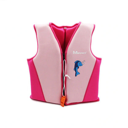 Children's buoyancy suit with neoprene material and EPE pearl cotton filling in blue colour