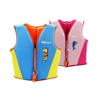 Children's buoyancy suit with neoprene material and EPE pearl cotton filling in blue colour