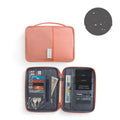Cationic travel passport cover in black colour showing small and large size options for document organisation