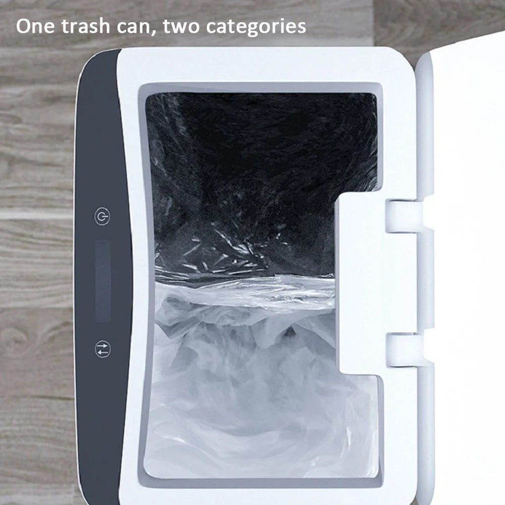 Automatic Induction Flip Trash Can with smart sensor and white finish