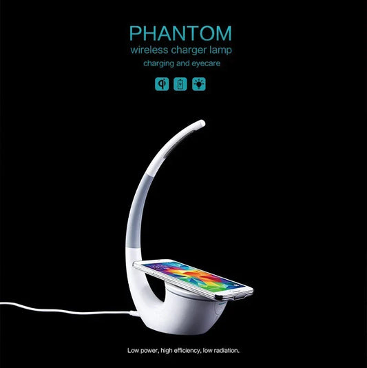 Phantom Table Lamp with wireless charging and adjustable lighting