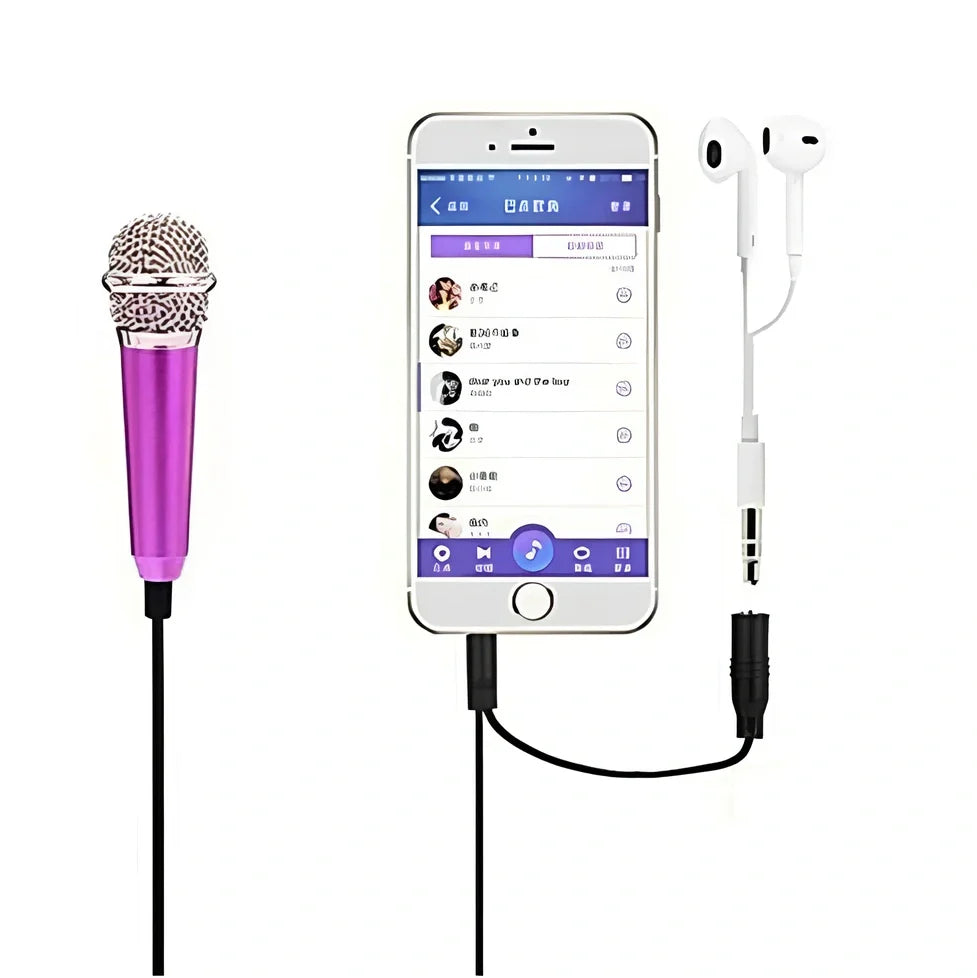 Blue omnidirectional headset microphone with 145m cable for mobile phone recording, wired single unit