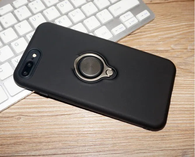 Magnetic iPhone case in solid colours showing metal ring for car mount attachment