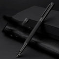 Metal fountain pen in gift box with titanium-plated iridium gold nib, rotary ink absorber, black body, 0.5mm nib