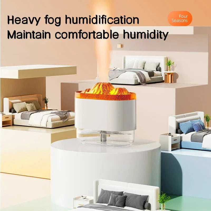 USB Volcano Air Humidifier with colourful LED lamp and 300ml water tank
